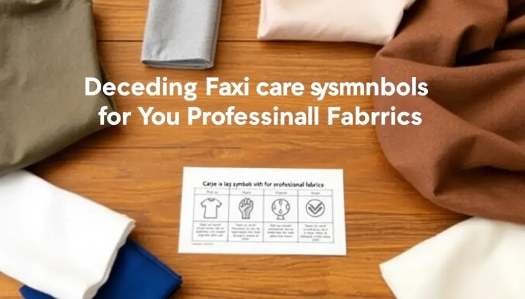 A close-up of fabric care symbols on a clothing label.